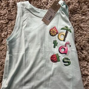 Adidas Green Tank Top with Playful Design- Kids Large (14)